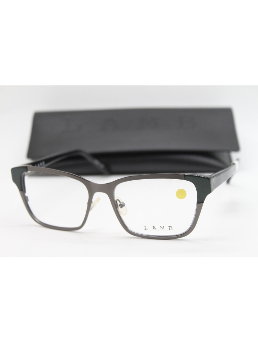 NEW L.A.M.B. LA025 GUN GUNMETAL AUTHENTIC EYEGLASSES W/CASE 53-16
